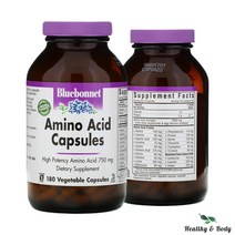 블루보넷 아미노산 750mg 베지캡슐 180개 X1병 글루텐프리 필수아미노산