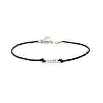 Luxcastle 달 레이어드 가죽 목걸이 조절 가능한 블랙 비즈 코드 여성용 십대 소녀 299485, Beaded