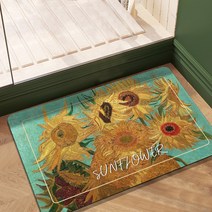 Senro 유화 플라워 흡수하족 미끄럼방지 규조토 발매트 40 x 60 CM, 직사각형, B