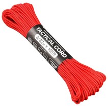 Atwood Rope MFG 275 택티컬 파라코드 30.5m(100피트) 4가닥 코어 나일론 낙하산 코드 외부 서바이벌 장비 미국산 | 랜야드 팔찌 핸들 랩 키체인 (코요테, Red
