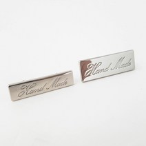 퀼팅맘 국내생산 10종 핸드메이드 금속 라벨, 실버 [고급도금] M 사이즈 (40mm×10mm)
