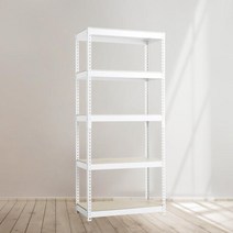 스피드랙 무볼트 조립식 앵글 철제 선반 5단 900 x 900 x 1650, 화이트, 9mm 양면코팅 보드