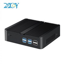 컴퓨터 초소형 미니 PC XCY 인텔 펜티엄 3700 프로세서 쿼드 코어 4GB8GB DDR3L 128GB SSD 지원 Widows Liux 2x 기가비트 LA 2xHDMI 디스플, No RAM No SSD