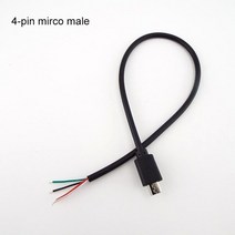 마이크로 USB 2.0 A 암 수 잭 충전 커넥터 케이블 4 핀 2 와이어 데이터 코드 DIY 안드로이드 인터페이스, 03 4 pin male_02 5pcs