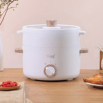 2.5L 스마트터치 전기찜통 예약정시 다기능 전기훠궈 가정용 편의 전기볶음솥, 1502(흰색 시루나무 무늬) 1.5L, 유니버설 브랜드 100-2999대