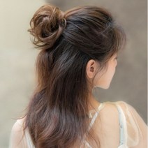 똥머리 가발 당고머리 올림머리 곱창가발 웨이브, 1, 가발-블랙 브라운