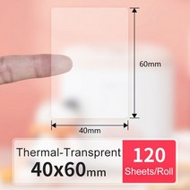 라벨프린터 라벨기 스티커제작기계 Detonger DP23SDP30S 프린터 소모품 투명 열 합성 라벨 용지, 5.2Rolls 40x60