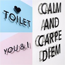 POOKAS 셀프 스카시 금속 철제 돌출 입체 글씨 벽 간판, V