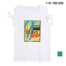 미센스 미센스 여성 리본 민소매 티셔츠_2M76TSM238Z