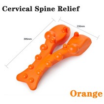 목스트레칭기구 목이완기 직업 자궁 경부 척추 요추 견인 직진 척추 편하게 하다 뒤로 마사지 판 버팀대 뒤로 스트레칭 장치 건강 목지압 맛사지, 주황색