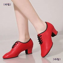 소가죽 시니어댄스화 교사화 모던댄스화 소프트창 컴포트, 230, 빨간 실내 솔