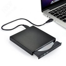 씨디롬 CD롬 외장 DVD ODD 노트북 CD 리더기 USB 2.0 휴대용 외부 dvd rom 광학 드라이브 cddvd-rom cd-rw 플레이어 버너 슬림 리더 레코더 for, 01 Black