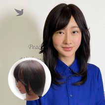 아미모 가발사이트 긴머리가발 중단발 인모통가발 항암가발 [AM-W507], 자연검정, 소