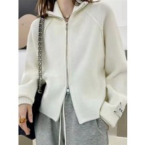 망또 가디건 핑크 라쿤 울 하늘색 더블 헤드 지퍼 루즈핏 재킷 스웨터 니트 카디건 여성용 패션 상의 202