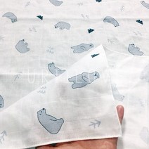 우리아이사랑 국산 순면 무형광 사각 천기저귀 10장, 천기저귀 북극곰(거즈면) 10장
