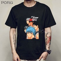 슬램 덩크 만화 티셔츠 블랙 패션 남성 검은 옷 일본 애니메이션 탑스 코튼 패브릭 쿨 스트리트웨어