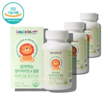 키즈 어린이 유아 씹어먹는 씹어서 먹는 성장기 중학생 초등학생 멀티 종합 비타민 영양제 철분 밥 잘 안먹는아이 4살 4세 5살 5세 6살 5세 영양제 츄어블 추어블, 유아 멀티비타민 철분 90정 x3통
