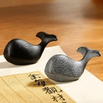 고래 주철 문진 책 서진 서예 필사 페이퍼웨이트 가죽공예, 회색