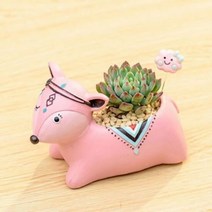 하비스 루고 인테리어 미니 다육이 화분 동물의 숲 파티 사슴, 단품