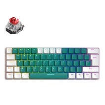 T60 미니 게임 기계식 키보드 62 키 RGB 백라이트 -C 유선 게임용 게이머 pc용 60% 인체 공학적, [02] 레드 스위치, [09] Blue White Russian