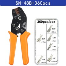 터미널압착기 슬리브압착기 유압압착기 sn-48b 압착 플라이어 0.5-2.5mm² yefym 탭이 있는 고정밀 턱 2.8 4.8 6.3 자동차 터미널 세트 와이어 전기 수공구, 빨간색