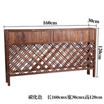 야외 파티션 꽃 스탠드 레스토랑 단단한 나무 꽃 물마루 부식 방지 나무 울타리 울타리 꽃 상자 실내 발코니 파티션 꽃 냄비 랙, 탄화길이 160 높이 120 폭 30cm 두꺼워짐