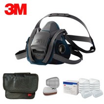 3M 방독면 풀셋트 - 페인트 스프레이 도색 신나용 구성, 6502QL 방독면 패키지 구성