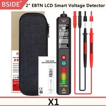 누설전류계 저항성 전류 테스트 BSIDE-X1 EBTN 전압 테스터 3 라인 대형 LCD 검출기 비접촉 이중 범위 AC 센서 펜 라이브 와이어 체크 + 케이스, 스페인, X1