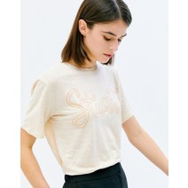22SS 크림 로고프린트 린넨 반팔티셔츠 JSTS2B810CR