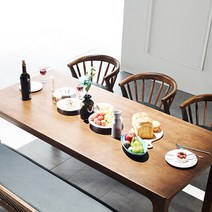 제노 원목 6인용 식탁세트 예쁜 모던 가구 대형 테이블 의자 셋트 예쁜 가구(1850), 브라운