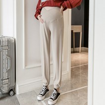 2021 스포츠 캐주얼 코튼 출산 바지 봄 가을 얇은 배꼽 임신 한 여성을위한 옷 Preganncy Trousers Clothin