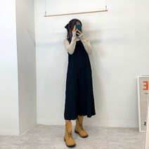 [바보사랑] 비젤 주름 롱 원피스