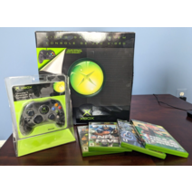 오리지널 XBOX 비디오 게임 시스템 밀봉! + 보너스 4 게임 및 추가 컨트롤러 S