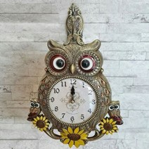 기타 바보사랑[소품마켓]해바라기 물방울 부엉이 시계 골드 집들이