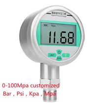 수도계량기 유량계 배터리 구동 디지털 유압 LCD 스테인리스 스틸 가스 액체 연료 압력계, 98.-100Kpa-1000KPA - G1-2