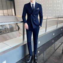 ANYOU 클래식 남자 더블 슬림 정장