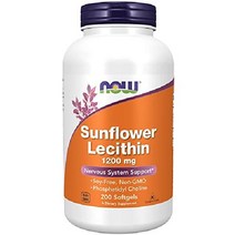 나우푸드 선플라워 해바라기 레시틴 1200 mg 포스파티딜 콜린 소프트젤 100/200, 200 소프트젤