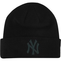 New Era MLB 유니 성인용 커프 니트 추운 날씨용 비니 모자 뉴욕 양키즈 블랙/세이지, New York Yankees Black/Sage