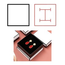 5x5 목걸이 반지 귀걸이 포장 종이상자 케이스 선물상자 흰색 검정테두리 블랙라인, 상품선택