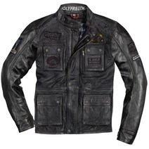 HolyFreedom Quattro Evolution 바이크 가죽 재킷 블랙, M