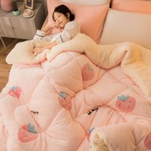 따뜻한 양털 벨벳 양면 극세사 겨울 이불 더블 싱글 기숙사 학생 침구 보온력 포근한 신혼침구 자취방 필수품