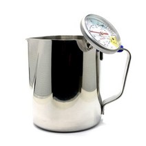 제니스코 뉴라떼아트 밀크저그 온도계형 1000ml 라운드타입, 혼합 색상, 2개