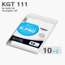[키모니] KGT 111 하이 소프트 ex 오버그립 10+2P 테니스 그립, 화이트