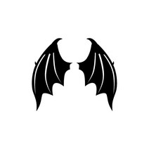 자동차포인트 0086박쥐날개 튜닝스티커(S), 홀로그램