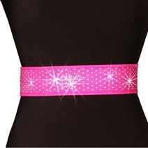 Cummerbund 럭셔리 라인 석 허리 벨트 라틴 볼룸 왈츠 댄스 드레스 의상 d071 패션 벨트 6 색, 핫 핑크, l