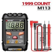 멀티테스터기 만능 ANENG M113 포켓 휴대용 멀티메트로 테스터 1999 카운트 미니 CAT II 600V 자동차 기계 멀티테스터 도구, 2.M113 black