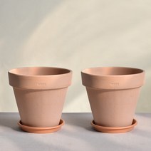 필플랜트 이태리토분 기본형 베이지+화분받침 세트