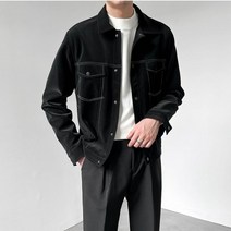POMTOR 남성 스웨이드 코트 루즈핏 자켓 남일 트렌드 봄가을 코디