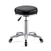 스테인리스 미용 의자 회전 승강 원형 의자 도르래 커트 의자, 블랙 스툴