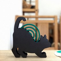 고양이 모기향 거치대 블랙브라운/화이트 휴대용 캠핑 모기향 홀더 차박 감성 야외 모기향 받침대, 블랙브라운 스탠드